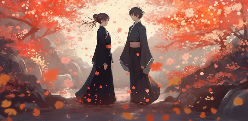 唯美花瓣飘落古风情侣情人节背景图,插画/手绘图,插画/手绘图库,插画/手绘图下载,插画/手绘